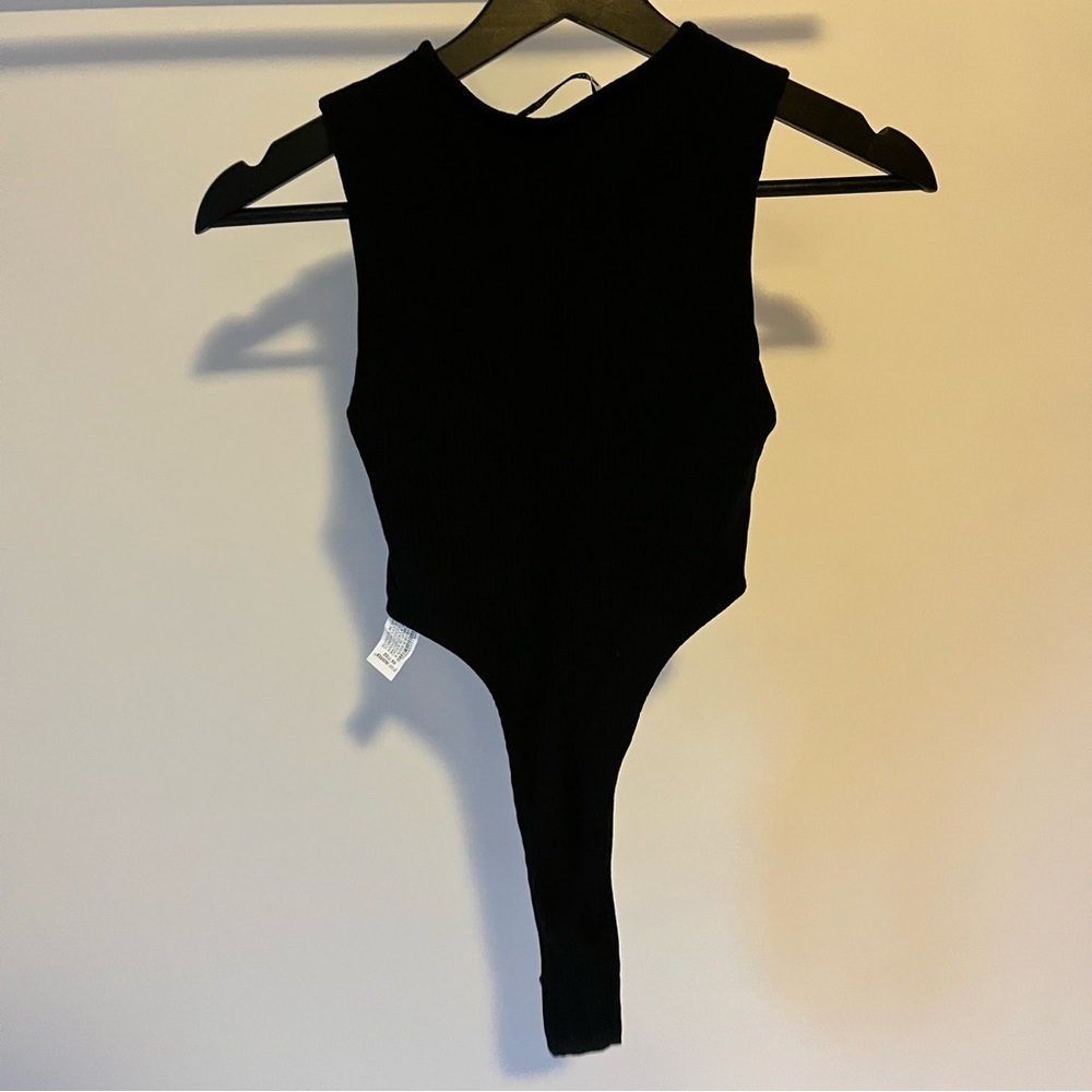 Zara ribbed open side bodysuit